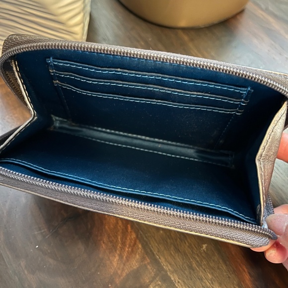 Coach Zip Around Wallet Wristlet Silver/Gray Optic C  - Picture 7 of 16